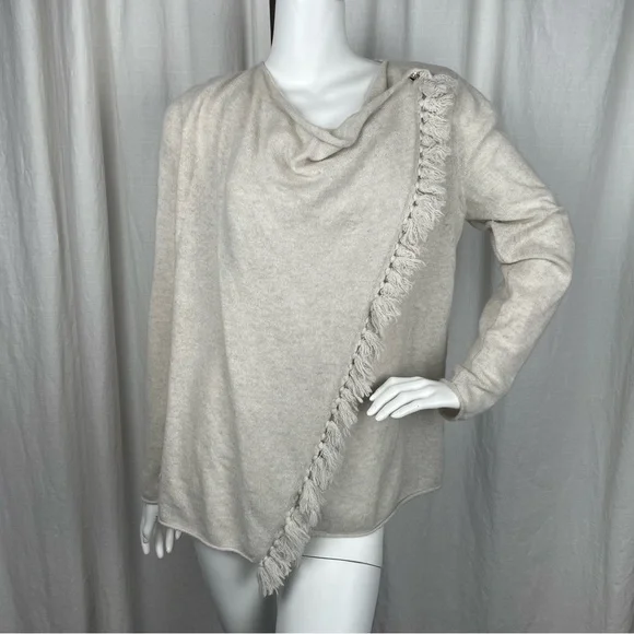 LILLY PULITZER Avenue Heathered 100% Cashmere Cardigan Wrap with Tassels Size L - Picture 2 of 12
